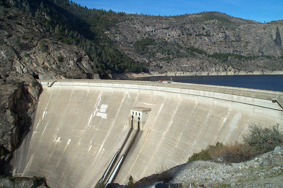 The downstream face of O'Shaughnessy Dam
